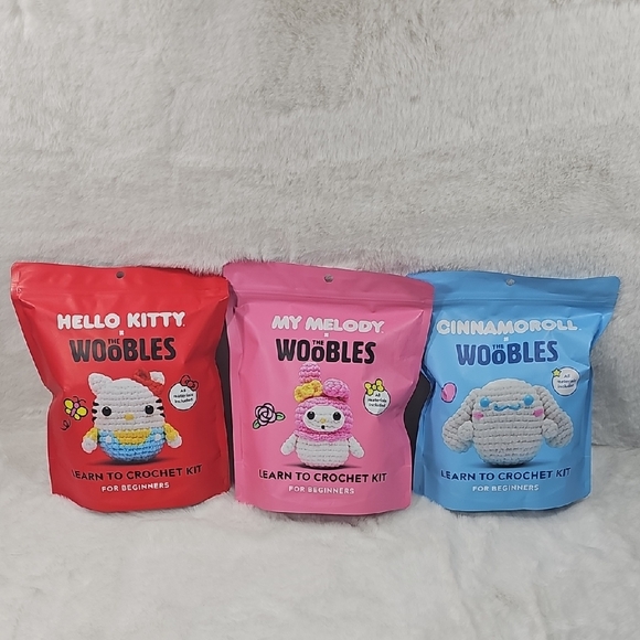 The Woobles Hello Kitty, My Melody And Cinnamoroll Crochet Kits